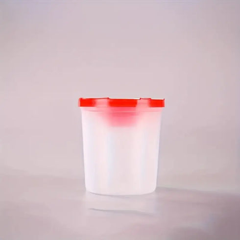 1pc Plastic Painting Brush Washing Cup Pot & Lid: Various