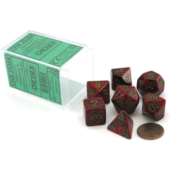 Chessex Speckled Die Set, 7 Piece (Strawberry)
