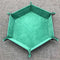 1pc/Dice Tray Hexagonal Dice Rolling Rack Folding PU Leather Dice Tray -Emerald Green