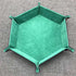 1pc/Dice Tray Hexagonal Dice Rolling Rack Folding PU Leather Dice Tray -Emerald Green