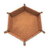 1pc/Dice Tray Hexagonal Dice Rolling Rack Folding PU Leather Dice Tray -Brown