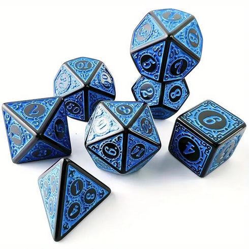 7pcs Set of RPG Celtic Pattern Dice 16mm - Various