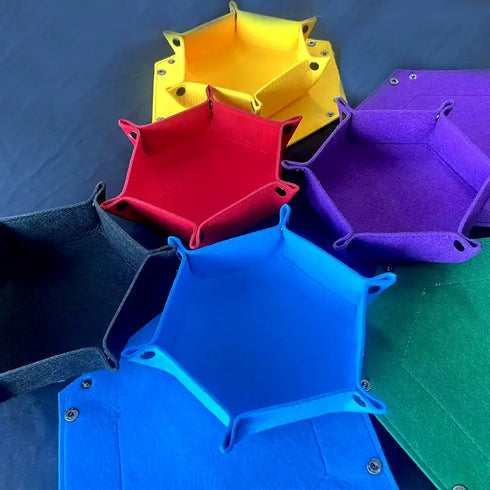 Hexagon Felt Fabric Dice Tray