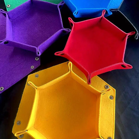 Hexagon Felt Fabric Dice Tray
