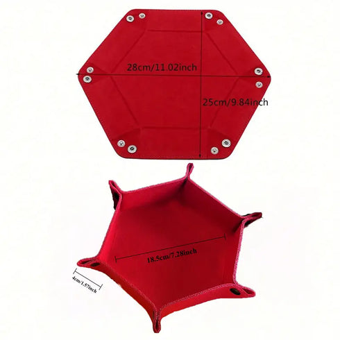 Hexagon Felt Fabric Dice Tray