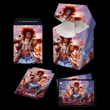 Ultra Pro 100+ Deck Box and 100ct Sleeves for MTG featuring Prismari