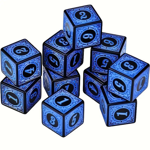 10pcs Set of D6 Celtic Pattern Dice 16mm - Various