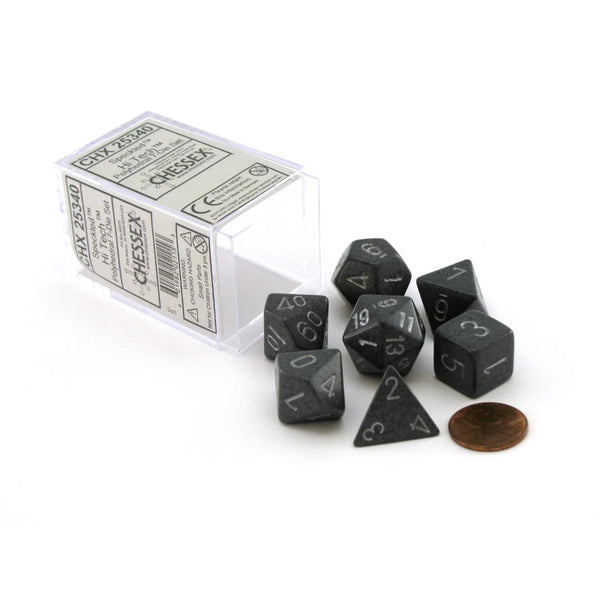 Chessex Speckled Hi-Tech Polyhedral 7-Die Dice Set (Grey/Black & White)