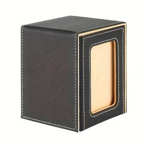 Premium Card Storage Box with Display Window - Holds 120+ Cards, Magnetic Closure, Faux Leather Case for Trading Cards