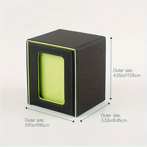Premium Card Storage Box with Display Window - Holds 120+ Cards, Magnetic Closure, Faux Leather Case for Trading Cards