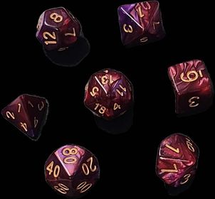 7x Mix 16mm Dice - Galaxy Purple