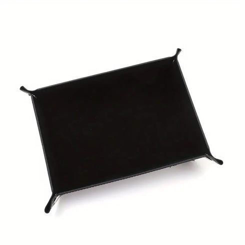 Rectangular Game Folding Dice Tray Rectangle, -Black