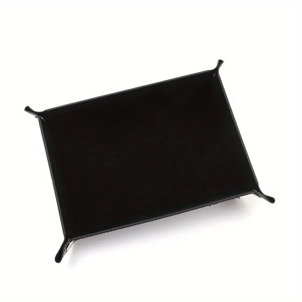 Rectangular Game Folding Dice Tray Rectangle, -Black