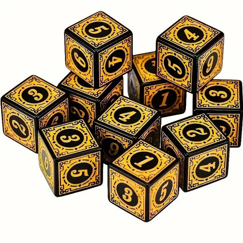 10pcs Set of D6 Celtic Pattern Dice 16mm - Various