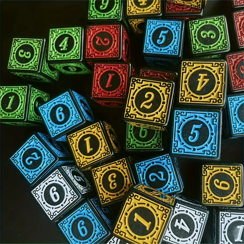 10pcs Set of D6 Celtic Pattern Dice 16mm - Various