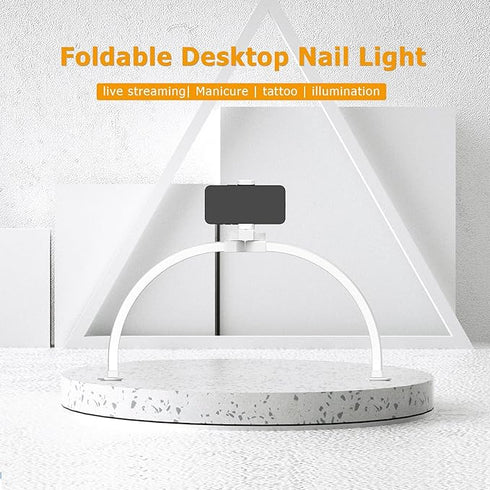 F-700A 29Inch Half Moon Light for Desk, 4700LM 38W Foldable Table Lamp with 3 Color for Painting