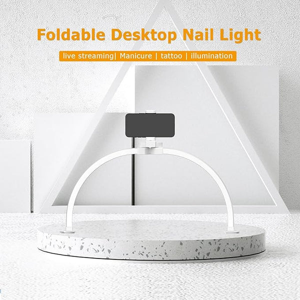 F-700A 29Inch Half Moon Light for Desk, 4700LM 38W Foldable Table Lamp with 3 Color for Painting