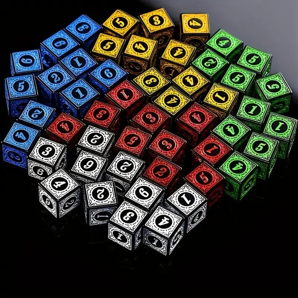 10pcs Set of D6 Celtic Pattern Dice 16mm - Various