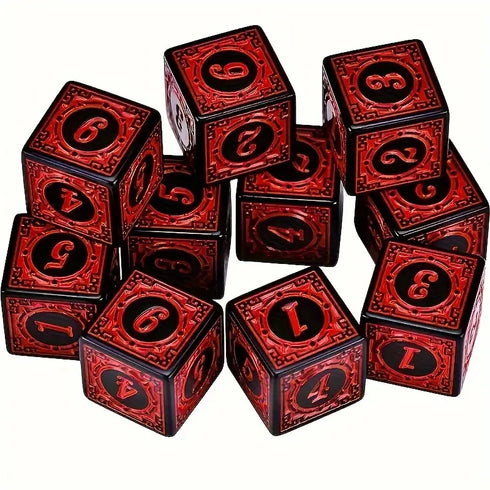 10pcs Set of D6 Celtic Pattern Dice 16mm - Various