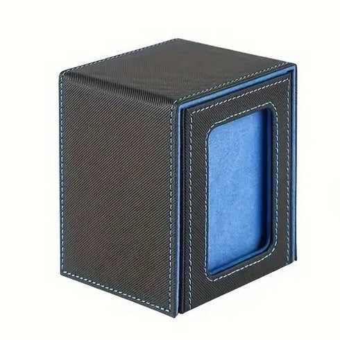 Premium Card Storage Box with Display Window - Holds 120+ Cards, Magnetic Closure, Faux Leather Case for Trading Cards