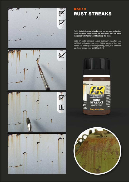 AK Interactive - Weathering Products - Rust Streaks 35ml Enamel Paint