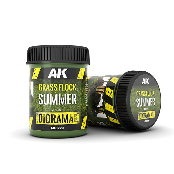 AK Interactive Vegetation - Grass Flock 2mm Summer 250ml