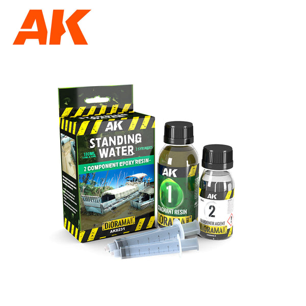 AK Interactive Dioramas - Terrains - Resin Standing Water Components Epoxy Resin 180ml