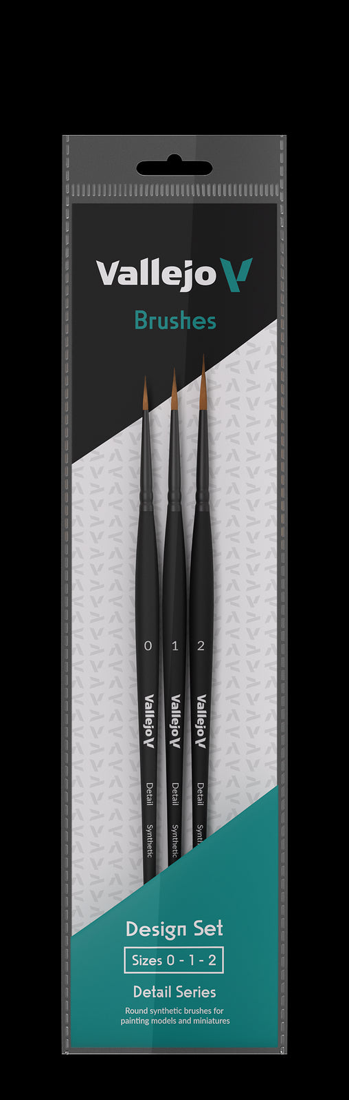 Vallejo - Brushes - Detail Design Set - Synthetic fibers (Sizes 0, 1 & 2)