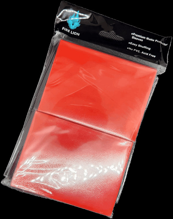 Fire Lion 100 Card Sleeves -Red