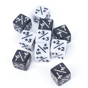 Dice Tokens for Magic The Gathering, MTG Dice, -1/-1 counter, +1/+1 counter (8pack)