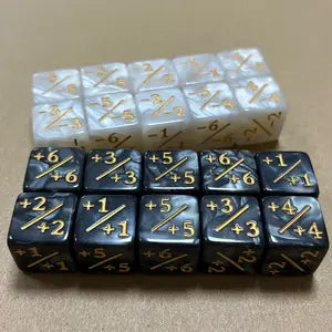 Dice Tokens for Magic The Gathering, MTG Dice, -1/-1 counter, +1/+1 counter (8pack)