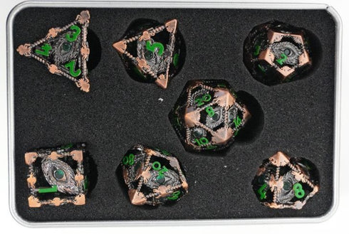 Hollow Metal Gemstone Dragons Eye Dice