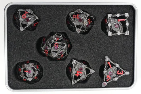 Hollow Metal Gemstone Dragons Eye Dice