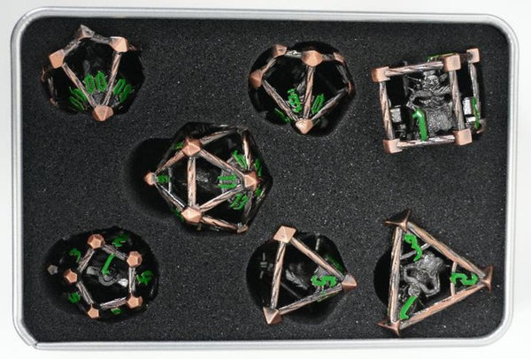 Hollow Metal Caged Dice Goblin King Dice