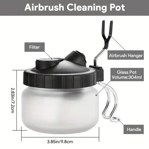 Airbrush Cleaning Kit Glass Cleaning Pot With Holder