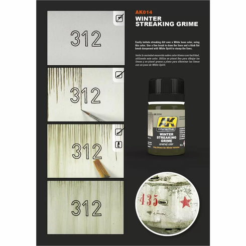 AK Interactive - Weathering Products - Streaking Grime for Winter Vehicles 35ml