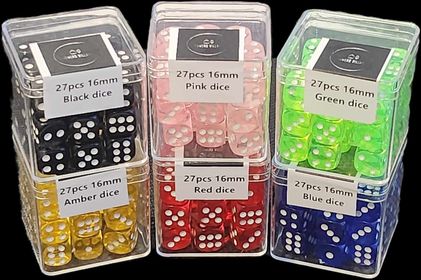 Regular D6 27pcs 16mm Dice - Various Colours