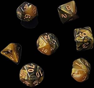 7x Mix 16mm Dice - Amber