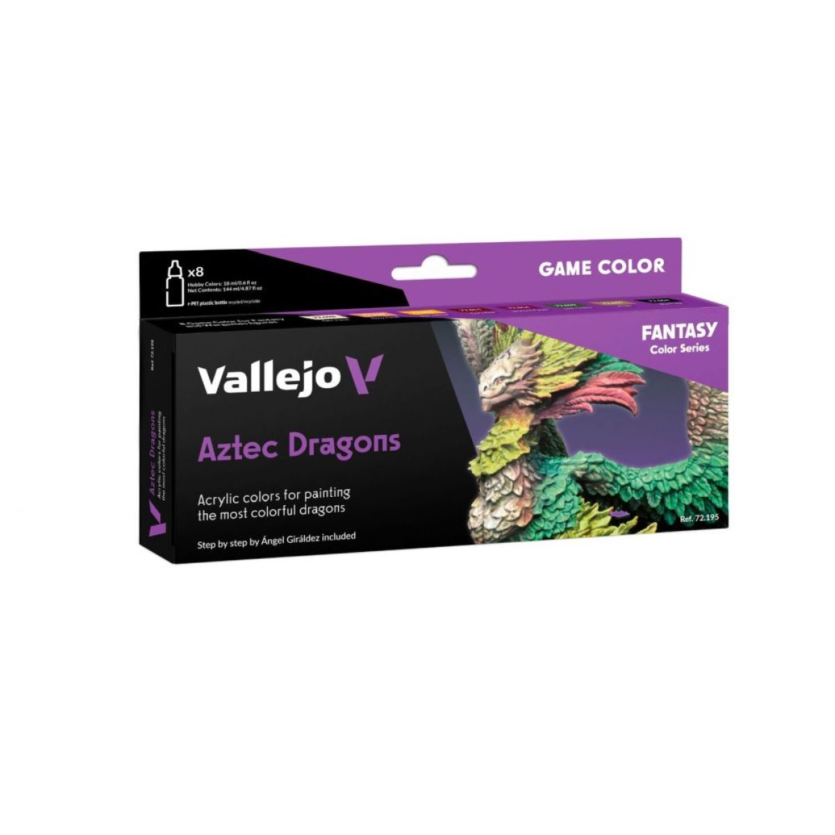 Vallejo Game Color Set 72195 Aztec Dragons - 8 Colori Acrilici Da 18ml Per Miniature