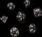 7x Mix 16mm Dice - Cosmic Black