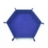 1pc/Dice Tray Hexagonal Dice Rolling Rack Folding PU Leather Dice Tray - blue