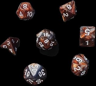 7x Mix 16mm Dice - Bronze plate
