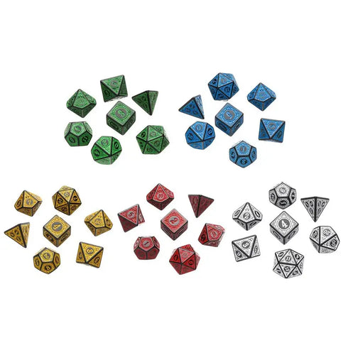 7pcs Set of RPG Celtic Pattern Dice 16mm - Various