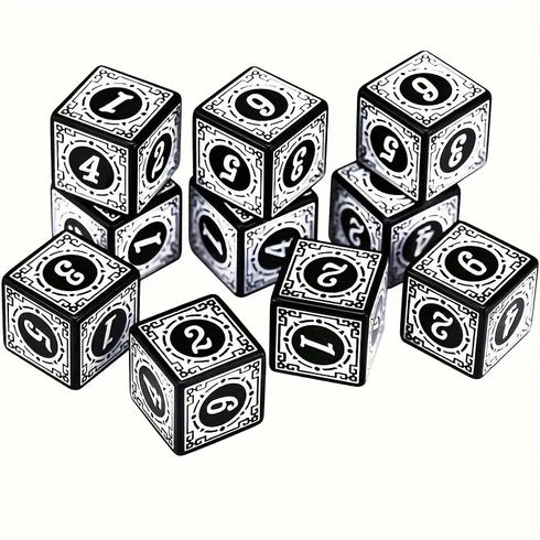 10pcs Set of D6 Celtic Pattern Dice 16mm - Various