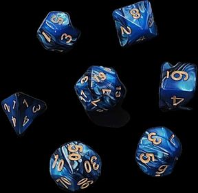 7x Mix 16mm Dice - Midnight Blue