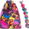 Rainbow Skull: 7x Mix 16mm Dice Set With Matching Drawstring Bag