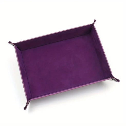 Rectangular Game Folding Dice Tray Rectangle, -Purple