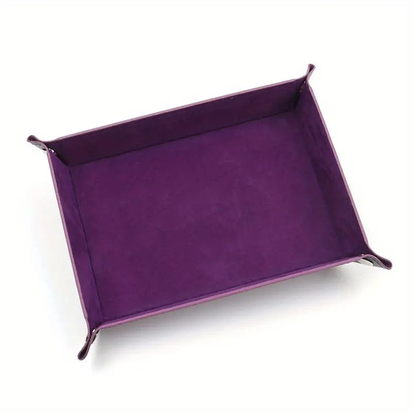 Rectangular Game Folding Dice Tray Rectangle, -Purple