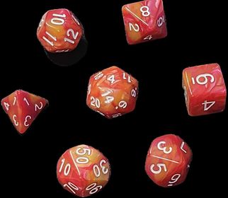 7x Mix 16mm Dice - Fireball