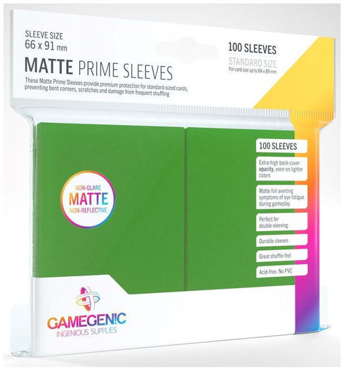 Gamegenic Matte Prime Card Sleeves (66mm x 91mm) (100 Sleeves Per Pack)